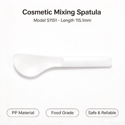 品質  Food grade PP cosmetic spatula S1151, 115.1mm plastic beauty mixing scoop. Smooth curved head for mixing mask powder & applying skincare cream, ideal for beauty salon & home DIY skincare 工場