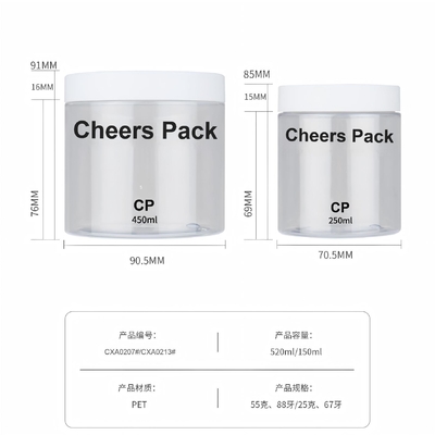 人気 食品 グレード 透明な PET プラスチック 瓶 螺旋 LIDS