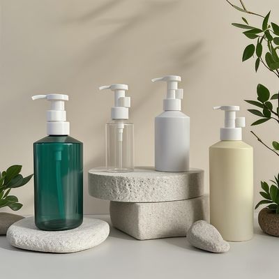 化粧品包装用300ml-500ml PETシリンダー型ローションポンプボトル、ロゴ印刷カスタマイズ可能