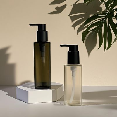 カスタムカラーの化粧品パーソナルケア包装用、プレスポンプシーリング付きPETプラスチックスクエアボトル