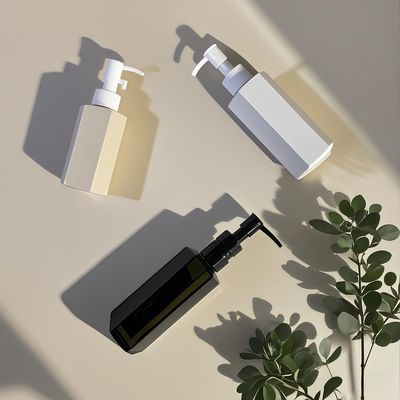 化粧水またはシャンプー用、120ml 150ml 200ml容量の六角ストレートボディPETプラスチックボトル、プレスポンプシーリング