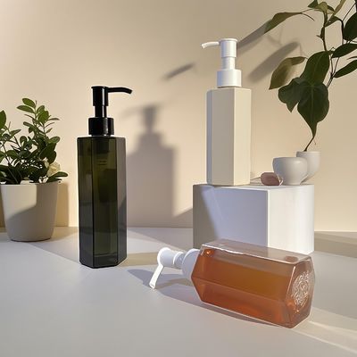 化粧水またはシャンプー用、120ml 150ml 200ml容量の六角ストレートボディPETプラスチックボトル、プレスポンプシーリング
