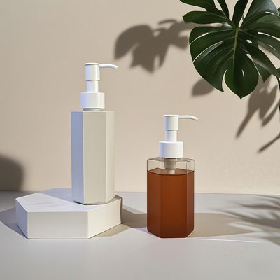 化粧水またはシャンプー用、120ml 150ml 200ml容量の六角ストレートボディPETプラスチックボトル、プレスポンプシーリング