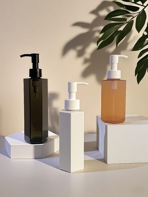 化粧水またはシャンプー用、120ml 150ml 200ml容量の六角ストレートボディPETプラスチックボトル、プレスポンプシーリング