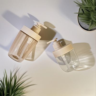 精油シャンプーとローションのためのプレスポンプ付き400ml500mlPETプラスチック化粧品ボトル