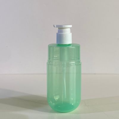 300ml 容量 透明グリーン PET ポンプディスペンサーボトル 化粧品ローション用 カスタムロゴ付き