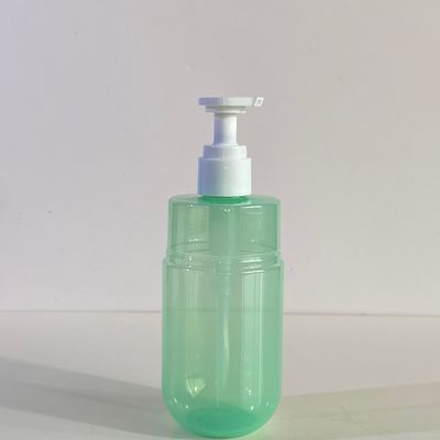 300ml 容量 透明グリーン PET ポンプディスペンサーボトル 化粧品ローション用 カスタムロゴ付き