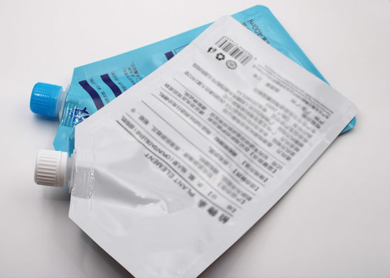 グラビア印刷の印刷の食品等級は洗浄液体液体のための口12mmが付いている袋を立てます