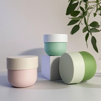 食品グレードのPPプラスチック容器 螺旋トップとUVプリントラベル 150-500ml 化粧品 顔と体クリーム (チアパック)