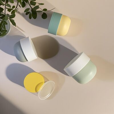 食品グレードのPPプラスチック容器 螺旋トップとUVプリントラベル 150-500ml 化粧品 顔と体クリーム (チアパック)