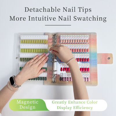 プロフェッショナル 取り外し可能 アクリル シングル マグネット ネイルアート ディスプレイボード スクエア 120/180/240 グラデーションカラー プラスチックツール ネイル用