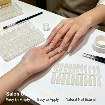 天然ABS 杏仁形 フルカバー 偽爪 明るい指 ネイル アートサロン用・卸売用
