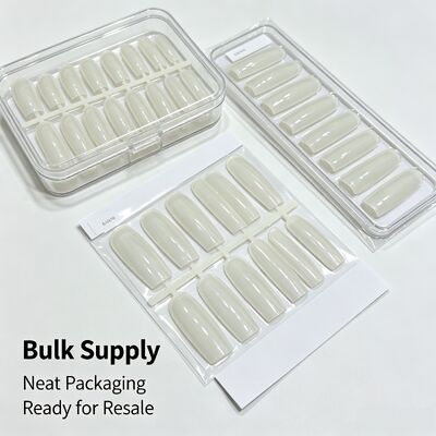天然ABS 杏仁形 フルカバー 偽爪 明るい指 ネイル アートサロン用・卸売用